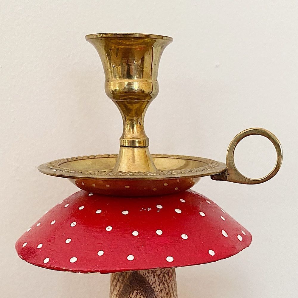 Vintage Brass MCM Regency Cottagecore Coquette Boho Candle Stick Holder - Picture 3 of 6